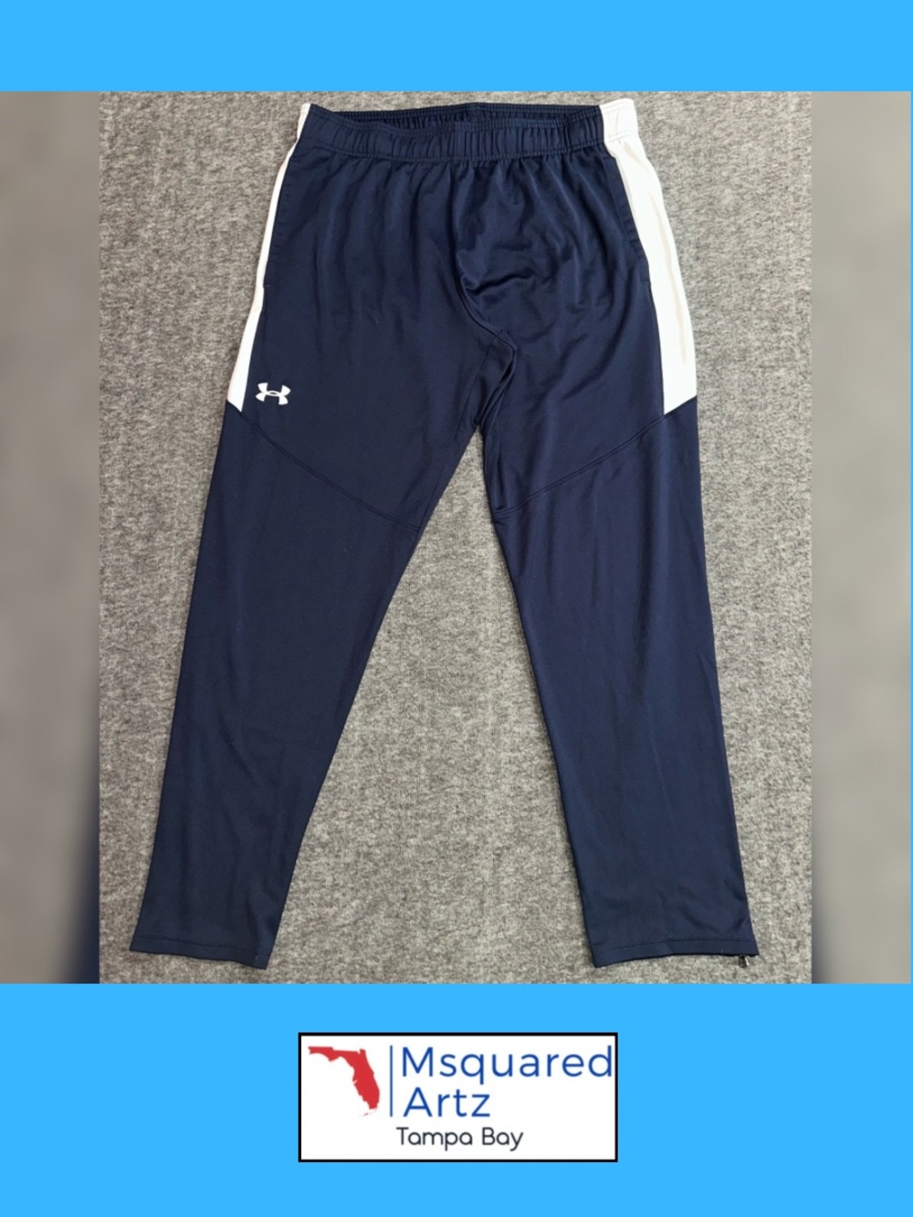 Under Armour Navy and White Kids Athletic Joggers
